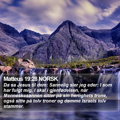 Matteus 19:28 NORSK Bible Verse Image
