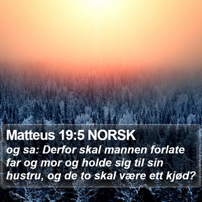 Matteus 19:5 NORSK Bible Verse Image