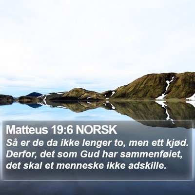 Matteus 19:6 NORSK Bible Verse Image