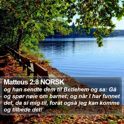 Matteus 2:8 NORSK Bible Verse Image