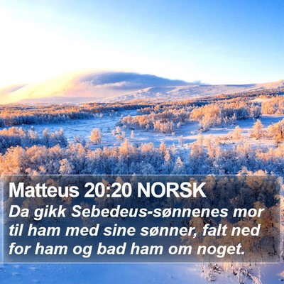 Matteus 20:20 NORSK Bible Verse Image