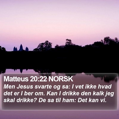 Matteus 20:22 NORSK Bible Verse Image