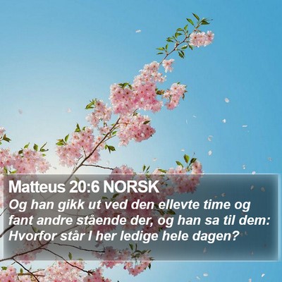 Matteus 20:6 NORSK Bible Verse Image