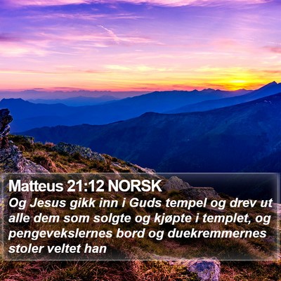 Matteus 21:12 NORSK Bible Verse Image