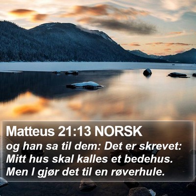 Matteus 21:13 NORSK Bible Verse Image