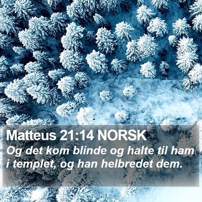 Matteus 21:14 NORSK Bible Verse Image