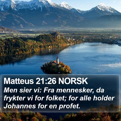 Matteus 21:26 NORSK Bible Verse Image
