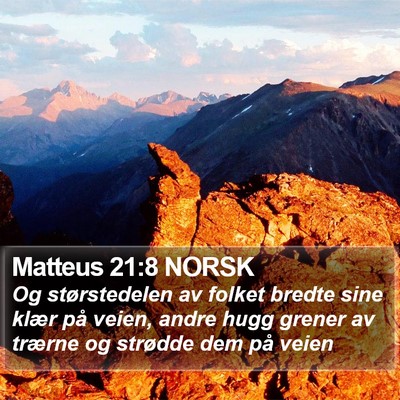 Matteus 21:8 NORSK Bible Verse Image