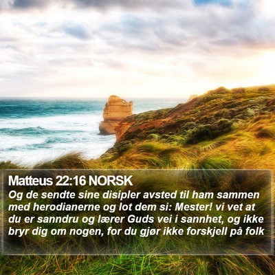 Matteus 22:16 NORSK Bible Verse Image