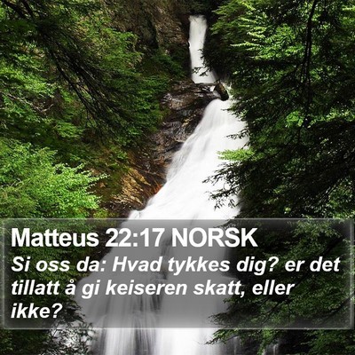 Matteus 22:17 NORSK Bible Verse Image