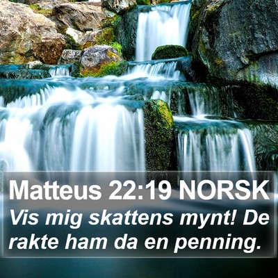 Matteus 22:19 NORSK Bible Verse Image