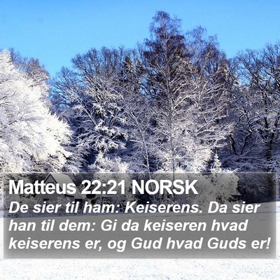 Matteus 22:21 NORSK Bible Verse Image