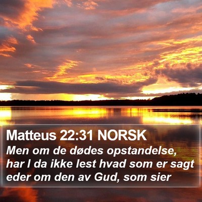 Matteus 22:31 NORSK Bible Verse Image