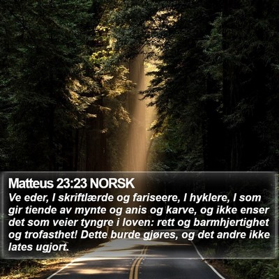 Matteus 23:23 NORSK Bible Verse Image
