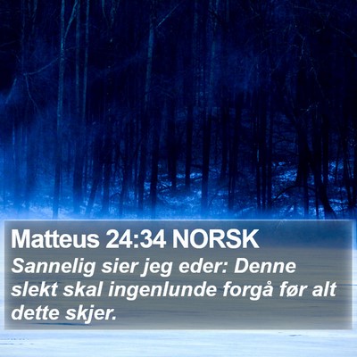 Matteus 24:34 NORSK Bible Verse Image
