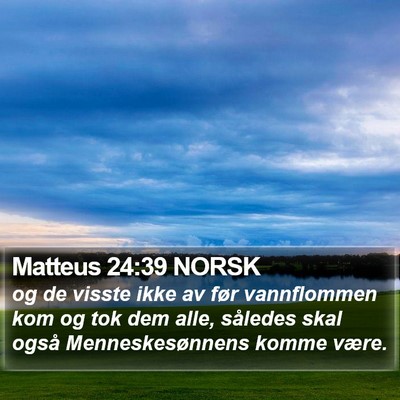 Matteus 24:39 NORSK Bible Verse Image