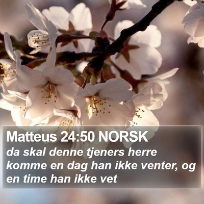 Matteus 24:50 NORSK Bible Verse Image