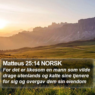 Matteus 25:14 NORSK Bible Verse Image