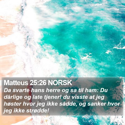 Matteus 25:26 NORSK Bible Verse Image