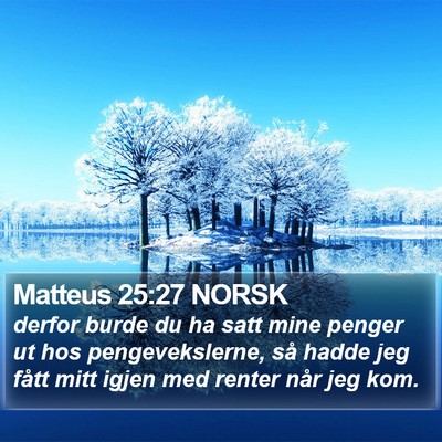 Matteus 25:27 NORSK Bible Verse Image
