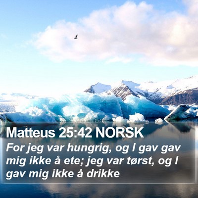 Matteus 25:42 NORSK Bible Verse Image