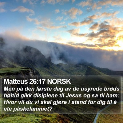 Matteus 26:17 NORSK Bible Verse Image