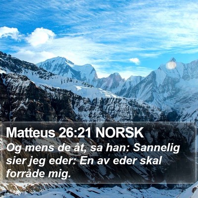 Matteus 26:21 NORSK Bible Verse Image