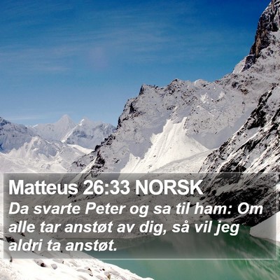 Matteus 26:33 NORSK Bible Verse Image