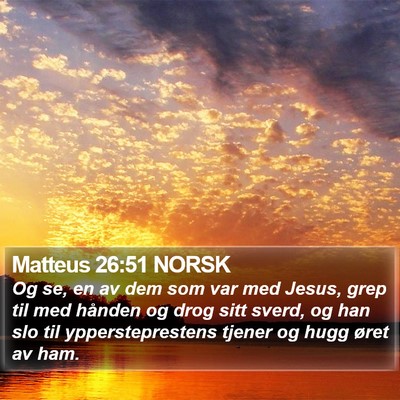 Matteus 26:51 NORSK Bible Verse Image