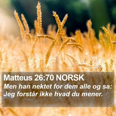 Matteus 26:70 NORSK Bible Verse Image