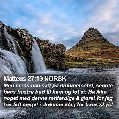 Matteus 27:19 NORSK Bible Verse Image