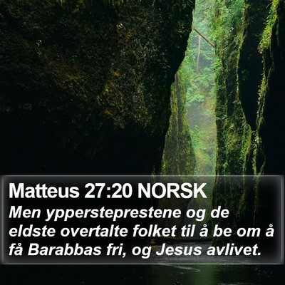Matteus 27:20 NORSK Bible Verse Image