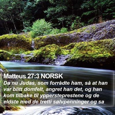 Matteus 27:3 NORSK Bible Verse Image