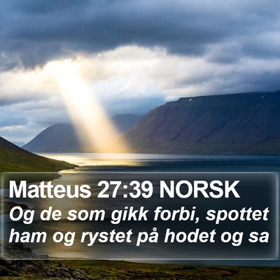 Matteus 27:39 NORSK Bible Verse Image