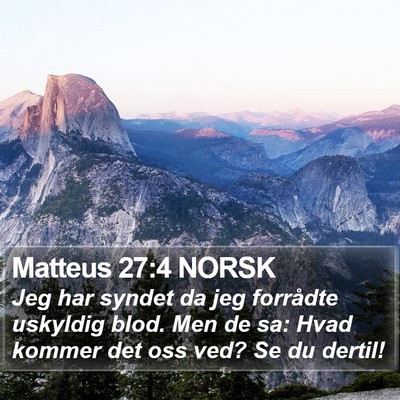 Matteus 27:4 NORSK Bible Verse Image