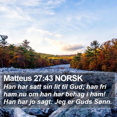 Matteus 27:43 NORSK Bible Verse Image