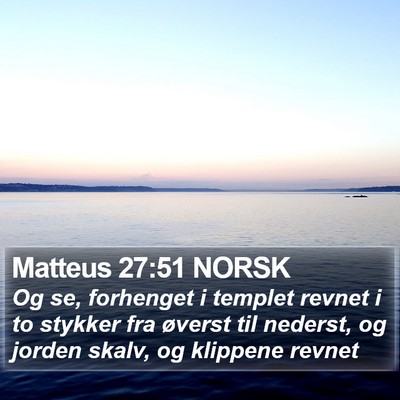 Matteus 27:51 NORSK Bible Verse Image