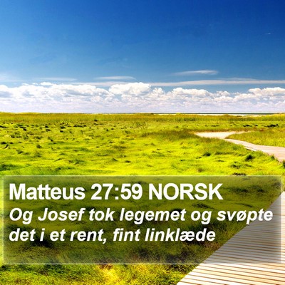Matteus 27:59 NORSK Bible Verse Image