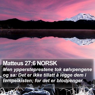Matteus 27:6 NORSK Bible Verse Image