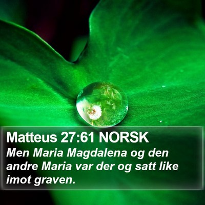 Matteus 27:61 NORSK Bible Verse Image