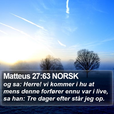 Matteus 27:63 NORSK Bible Verse Image