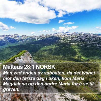 Matteus 28:1 NORSK Bible Verse Image