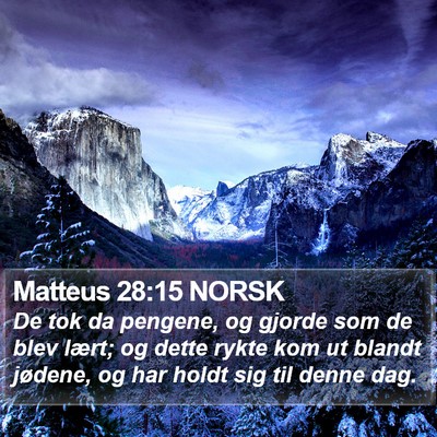Matteus 28:15 NORSK Bible Verse Image