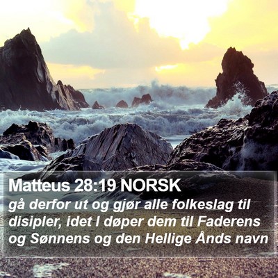Matteus 28:19 NORSK Bible Verse Image