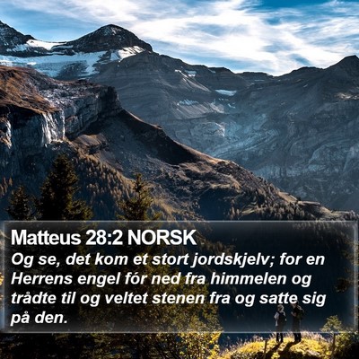 Matteus 28:2 NORSK Bible Verse Image