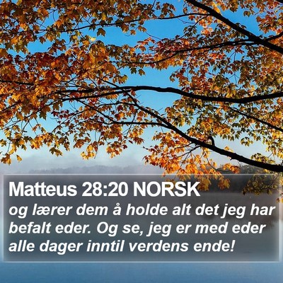 Matteus 28:20 NORSK Bible Verse Image