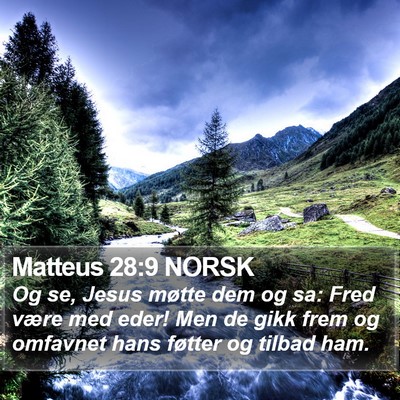 Matteus 28:9 NORSK Bible Verse Image