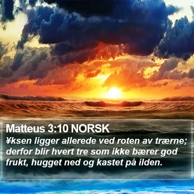 Matteus 3:10 NORSK Bible Verse Image