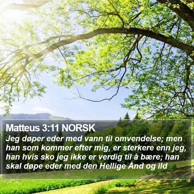 Matteus 3:11 NORSK Bible Verse Image