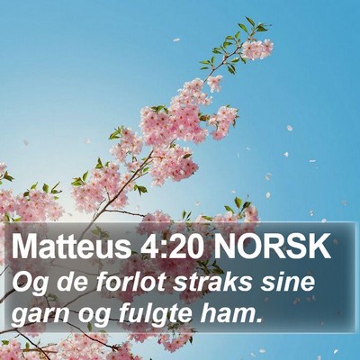 Matteus 4:20 NORSK Bible Verse Image